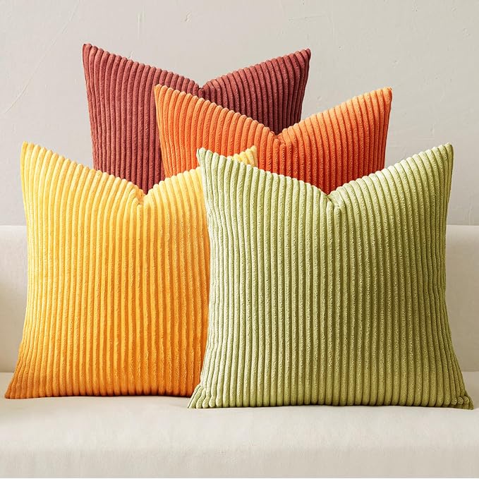 MIULEE Decorative Throw Pillow Covers 18x18 Inch Set of 4, Vibrant Cushion by MIULEE