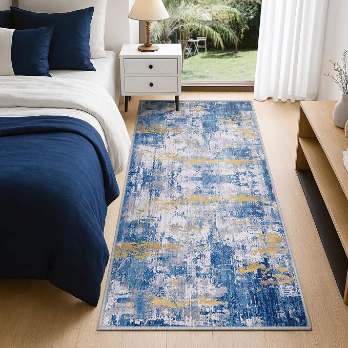Washable Area Rugs 2'x6' Non-Slip Modern Abstract Soft - Image 4