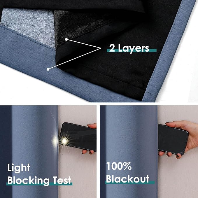 ChrisDowa 100% Blackout Curtains 102 inch Long - Image 4
