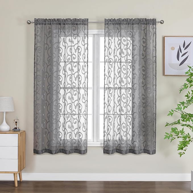 OWENIE Furman Sheer Curtains 63 inch Length by OWENIE