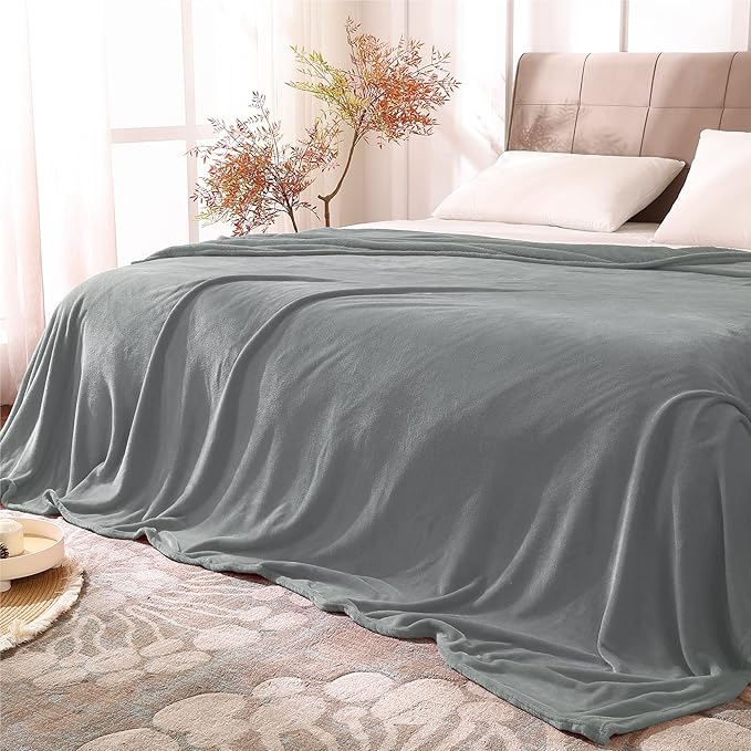 BEDELITE Fleece Blankets Queen Size Grey Throw Blankets by BEDELITE