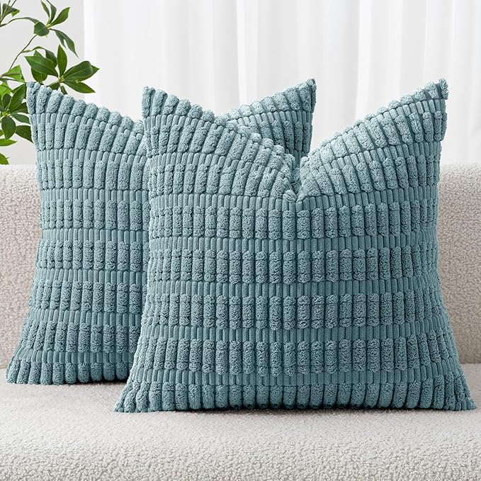 MIULEE Pack of 2 Corduroy Decorative Throw Pillow Covers 20x20 Inch Soft Boho by MIULEE