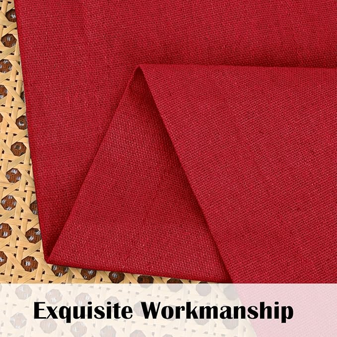 FRAMICS Farmhosue Kitchen Curtains 36 Inch Length, Rustic Cotton Linen Tier - Image 4