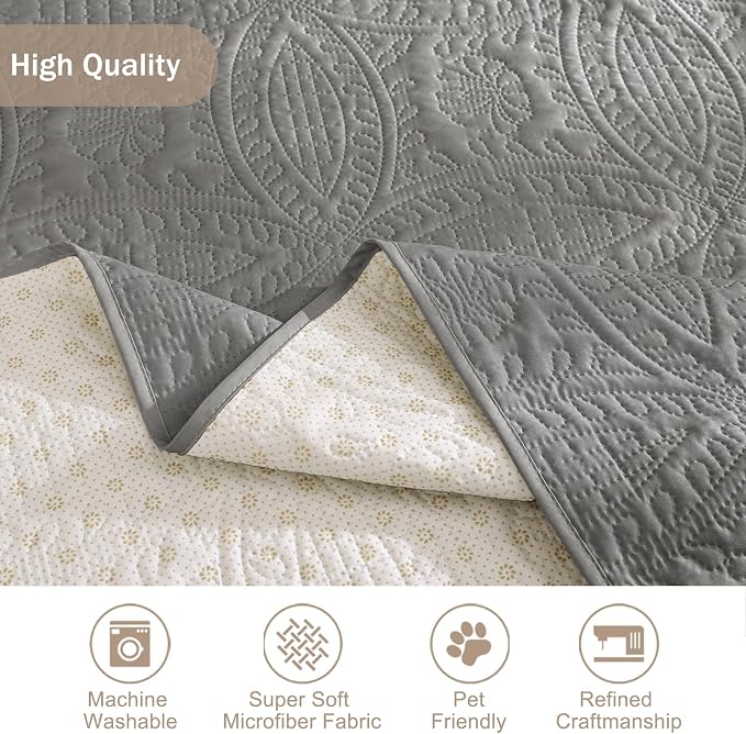 Quilted Grand Sofa Covers Washable, Couch Cover - Image 6