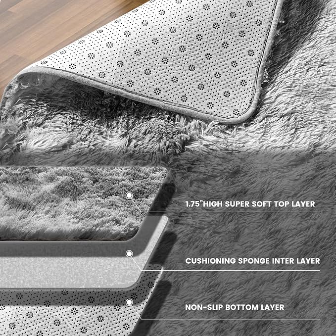 Large Shag Rugs 9X12, Plush Fuzzy Area Rugs - Image 2