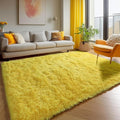 Yellow Area Rugs for Bedroom Living Room, Fluffy 4x6 Indoor Bedside Floor Throw by ONASAR