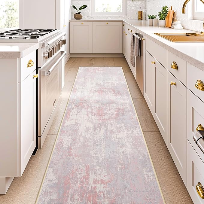 Washable Area Rugs 2'x10' Non-Slip Modern Abstract Soft - Image 3