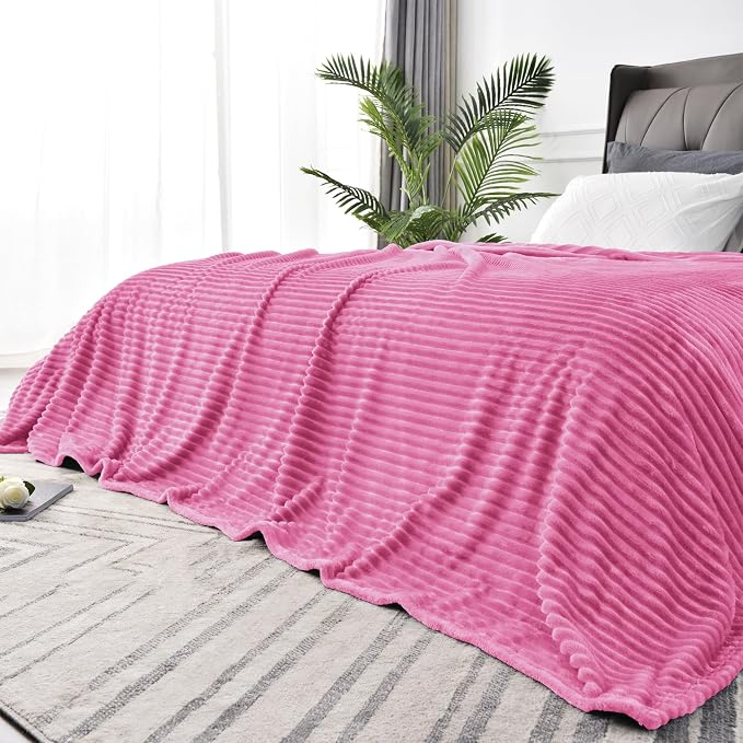 BEDELITE Fleece Blanket King Size – 3D Ribbed Jacquard Soft and Warm Decorative - Image 8