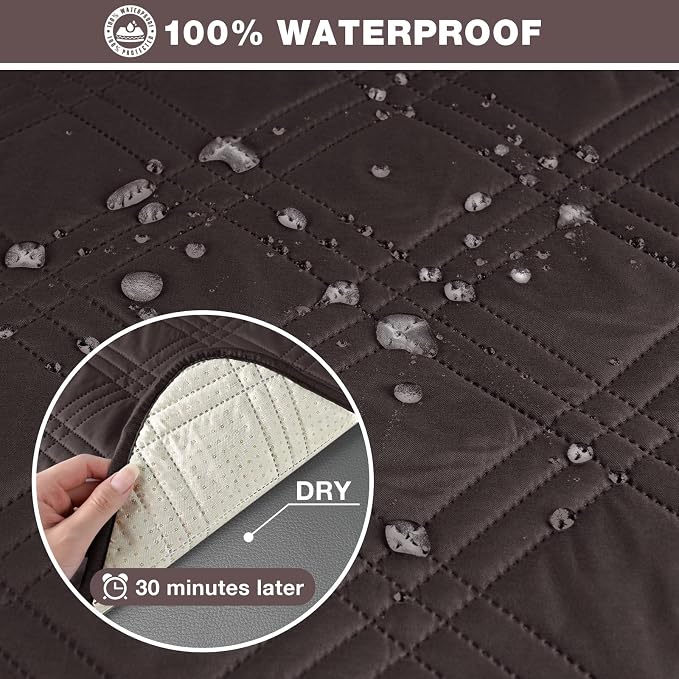 TAOCOCO 100% Waterproof Oversized Loveseat Recliner Cover, Non Slip Split Couch - Image 3