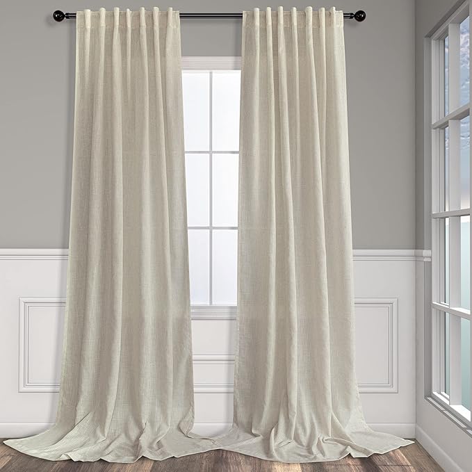 Flax Linen Curtains 84 Inch Length by Pitalk