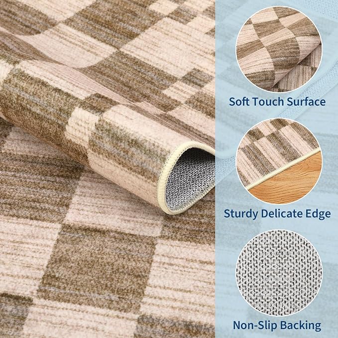 GarveeHome 2x12 Checkered Kitchen Runner Rug - Image 5