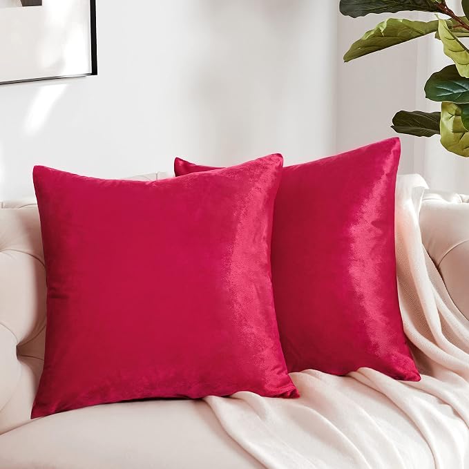 GIGIZAZA Red Velvet Decorative Throw Pillow Covers - Image 9