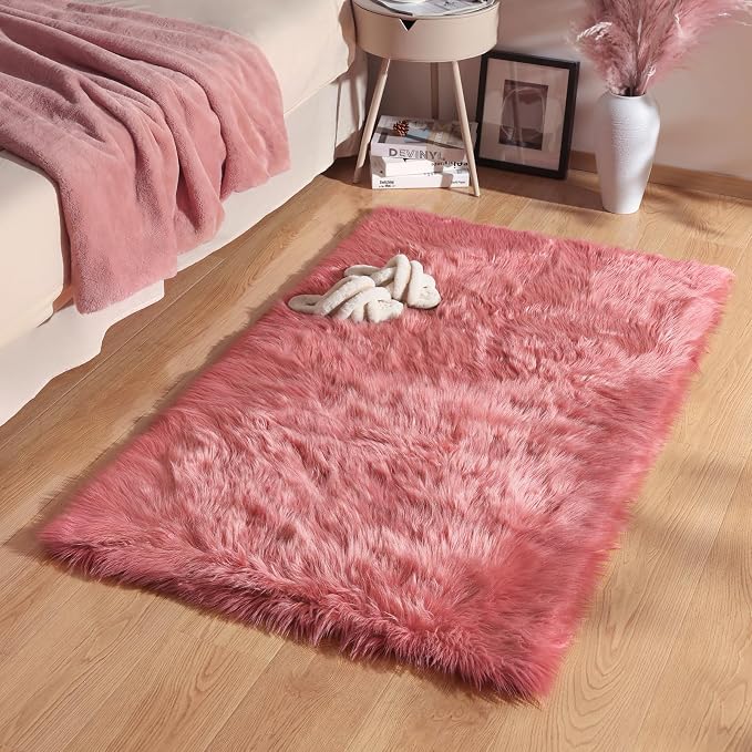 Ashler Faux Fur Area Rug by AshlerHomeDeco