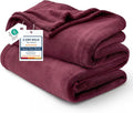 Bedsure GentleSoft Fleece Blanket Twin Size Burgundy by BEDSURE