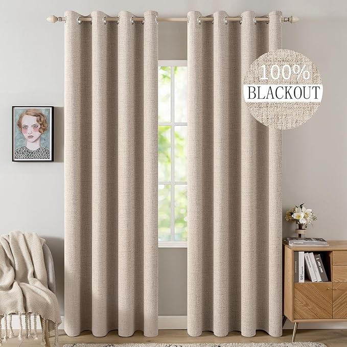 MIULEE 100% Blackout Polyester Textured Curtains by MIULEE