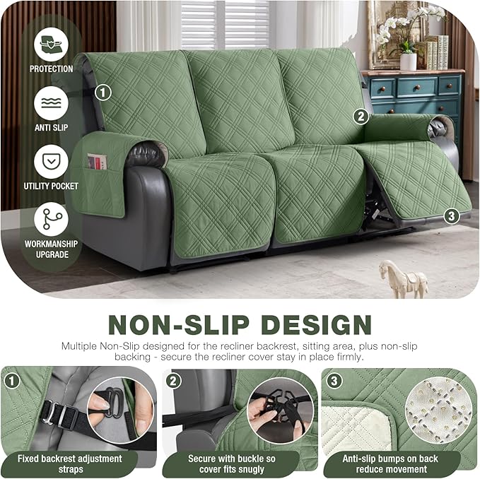 TAOCOCO 100% Waterproof Recliner Sofa Cover, Non Slip Split Couch Covers - Image 5