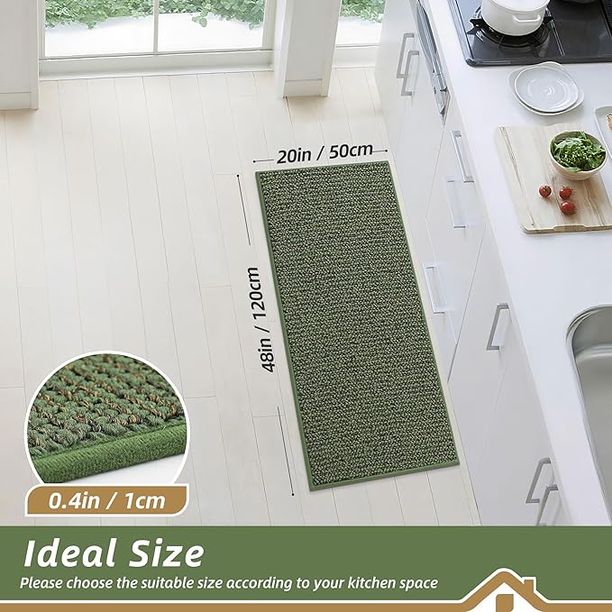 BEQHAUSE Kitchen Runner Rugs 20"x48", Non-Slip Kitchen Mats - Image 2