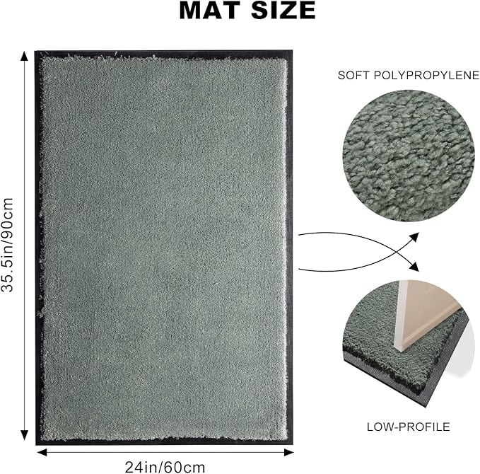 Mibao Dirt Trapper Door Mat for Indoor Outdoor, Waterproof All-Season, - Image 2