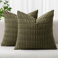 MIULEE Pack of 2 Spring Corduroy Decorative Euro Sham Throw Pillow Covers 24x24 by MIULEE