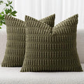 MIULEE Pack of 2 Spring Corduroy Decorative Throw Pillow Covers 16x16 Inch Soft by MIULEE
