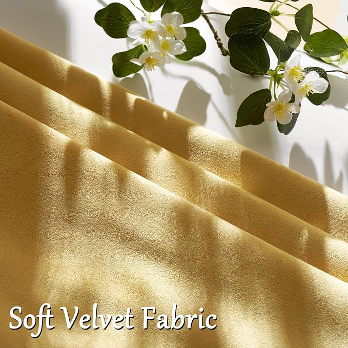 GIGIZAZA Yellow Velvet Pillow Covers 20x20 Decorative Pillows Pack of 2 | Throw - Image 5