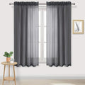 DWCN Dark Gray Sheer Curtains Semi Transparent Voile Rod Pocket Curtains by DWCN