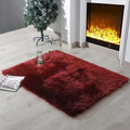 linmopm Faux Fur Rug Sheepskin Shag Fluffy Fuzzy Red 3x4 ft Rugs by Limopmfauxfurproducts