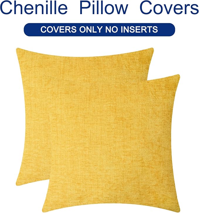 CaliTime Decorative Throw Pillow Covers 24 X 24 Inches Mustard Yellow | Pack of - Image 6