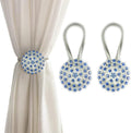 Magnetic Tiebacks for Curtains, 2 Pack Sparkling Crystal Flower Curtain by FOZUBOYO