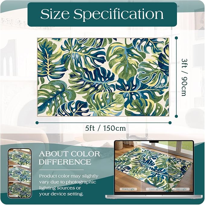 3x5 Botanical Entry Rug - Image 7