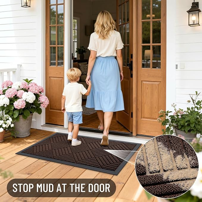 OLANLY Front Door Mat Outside Entrance 47x23, Heavy Duty Sturdy Natural Rubber - Image 6