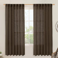 LAMIT Dark Brown 72 inch Linen Curtains by LAMIT