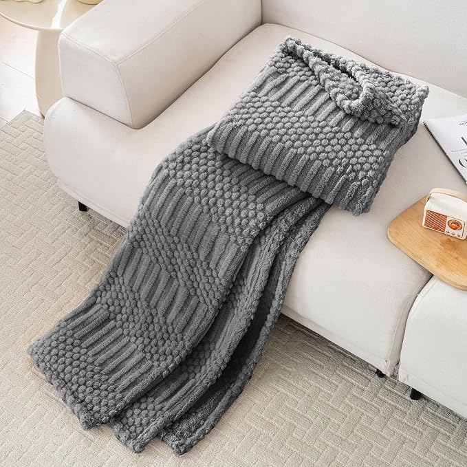 90x90 Inch Grey Queen Large Blanket - Image 4