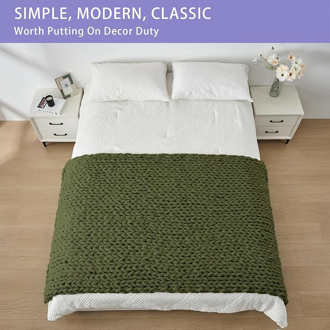 Bigacogo Chunky Knit Throw Blanket - Image 3