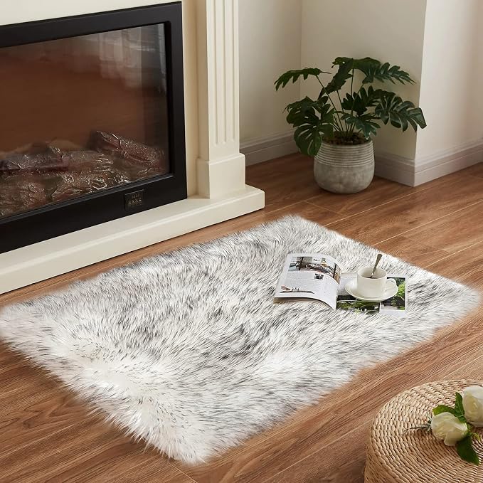 Goolela Faux Sheepskin Fur Rug Fluffy Fuzzy Furry Rug - Image 9
