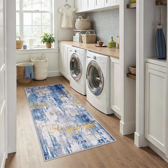 Washable Area Rugs 3x6 Non-Slip Modern Abstract Soft - Image 3