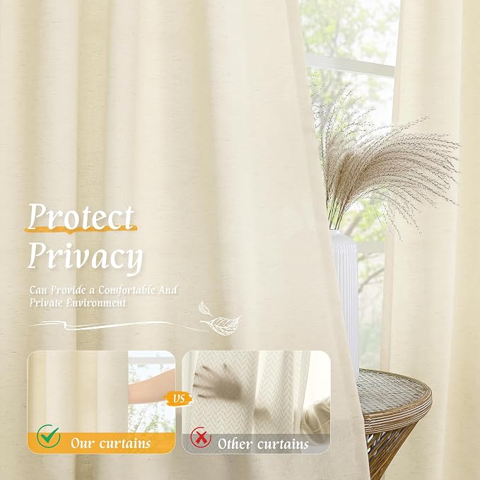 LAMIT Linen Curtains 72 inches Long - Image 5