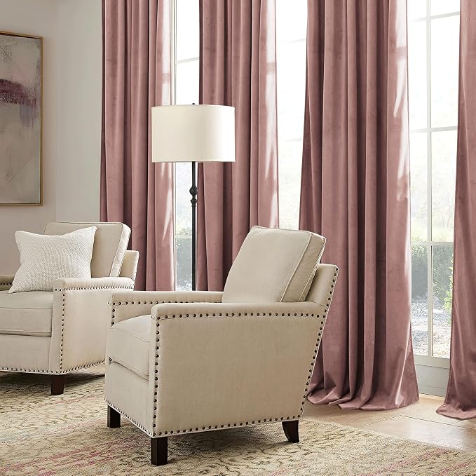 RYB HOME Girls Curtains for Bedroom, Back Tab Room Darkening Baby Kids Velvet - Image 7
