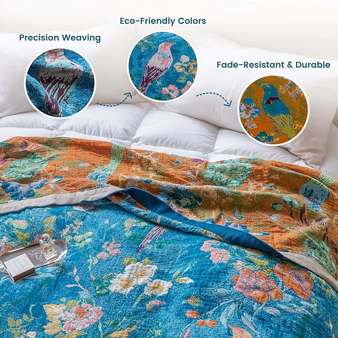 MSGKV Boho Throw Blanket for Bed 60"x80" Cotton Couch Blanket - Image 3