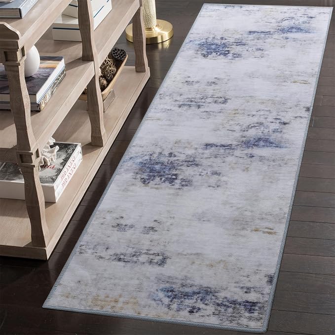 Toneed 2x6 Runner Rug Modern Abstract Hallway Rug Washable Non Slip Rubber Rugs by Toneed