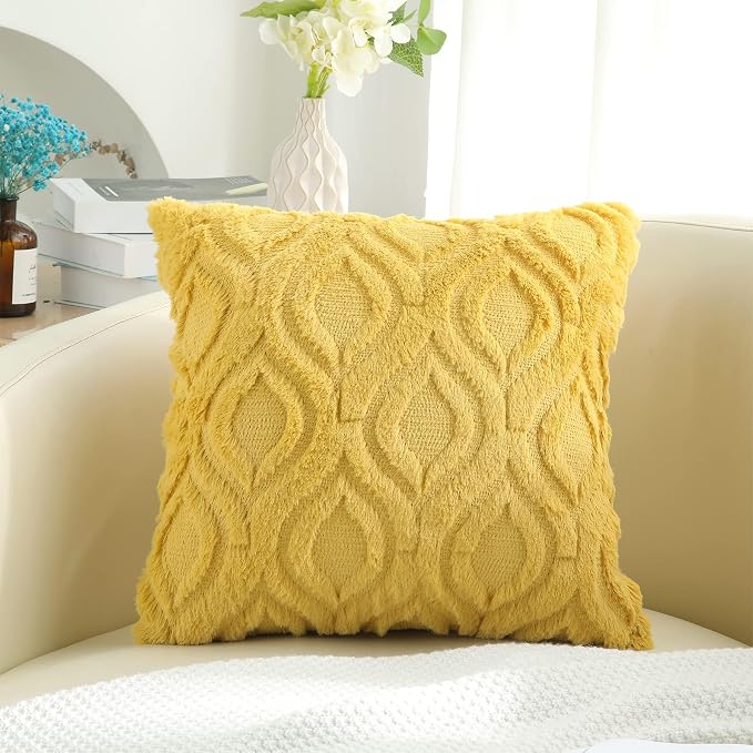 decorUhome Summer Throw Pillow Covers 22x22 Inch Set of 2, Soft Plush Faux Wool - Image 9