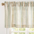 jinchan Valance Curtain Linen Textured Striped Window Curtain by JINCHAN