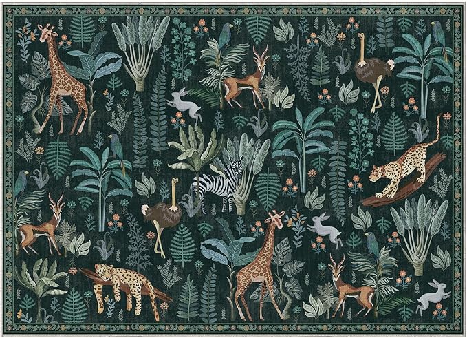 OPPODREAM Animal Soft Area Rugs 5x7, Washable Black Rug - Image 9