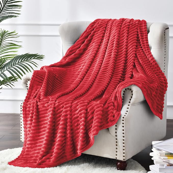 BEDELITE Fleece Blanket Twin Size – 3D Ribbed Jacquard Soft and Warm Decorative - Image 8