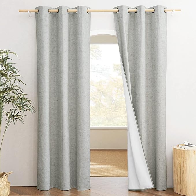 NICETOWN Grey Noise and Lights Block Out Curtains, 2 Panels, 34-inch W by by NICETOWN
