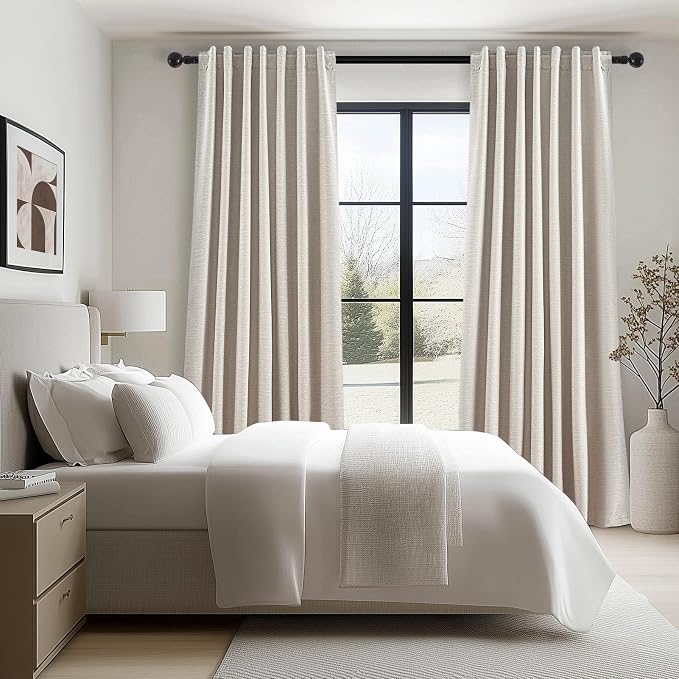 92 Inch Long Curtains Blackout 2 Panels, Custom Made Modern Neutral Soundproof - Image 7