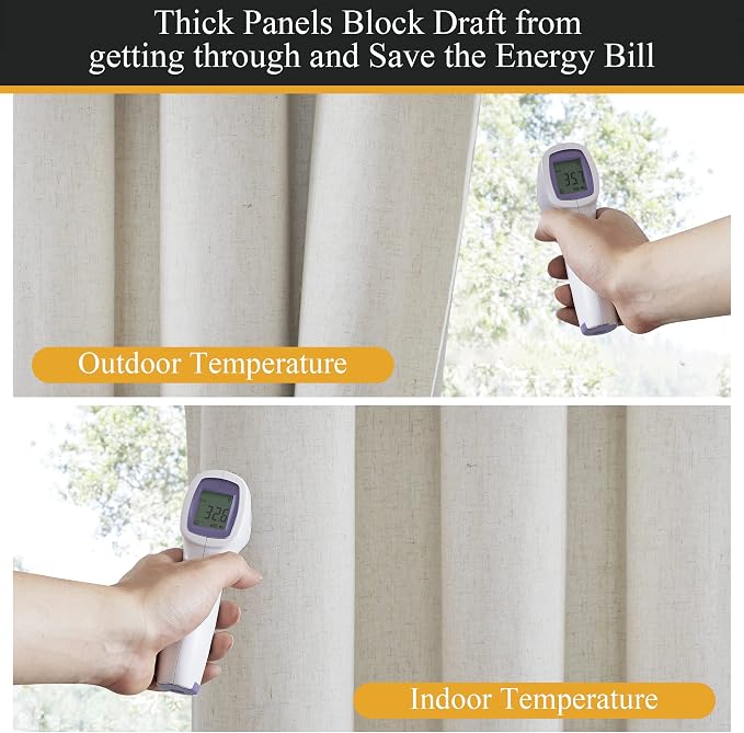 RYB HOME Natural Linen Blended Curtains - Image 4