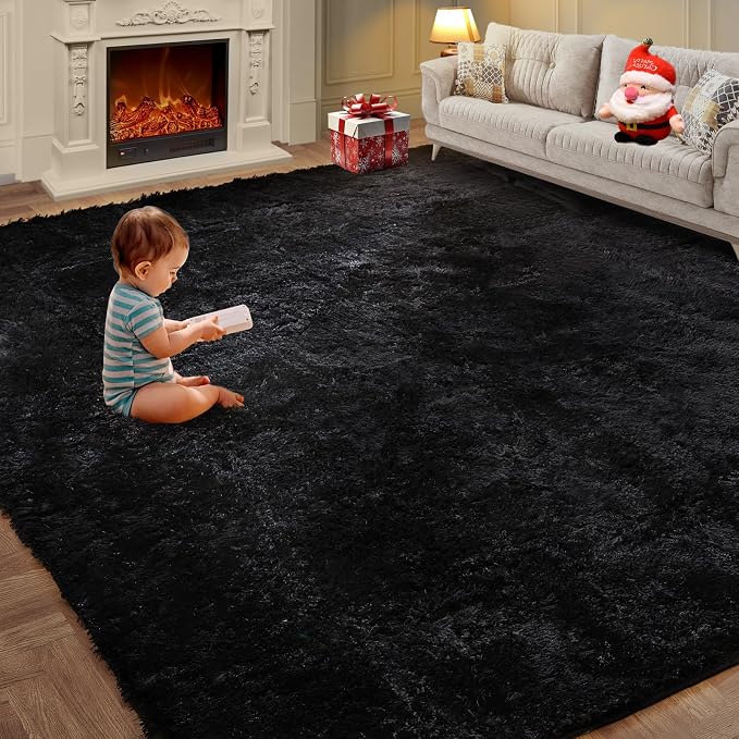 8x10 Feet Large Area Rug, Shag Fluffy Bedroom Carpet, Soft Rugs by KNZE
