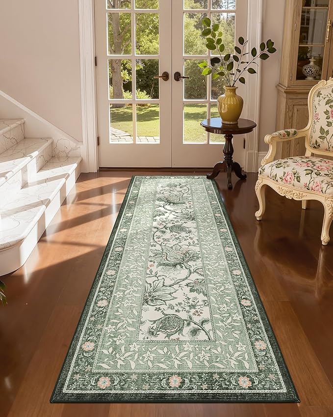 GarveeHome Sage Green 2x6 Washable Kitchen Runner Rugs Non Slip Provence by GarveeHome