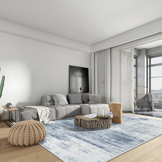 9x12 Area Rugs Washable Rug: Modern Abstract Living Room Rug Soft Anti-Skid - Image 3